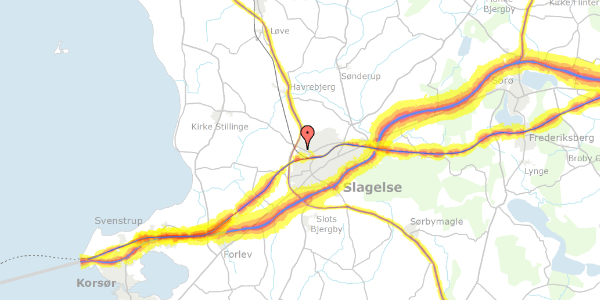 Trafikstøjkort på Haydnsvej 7, 4200 Slagelse