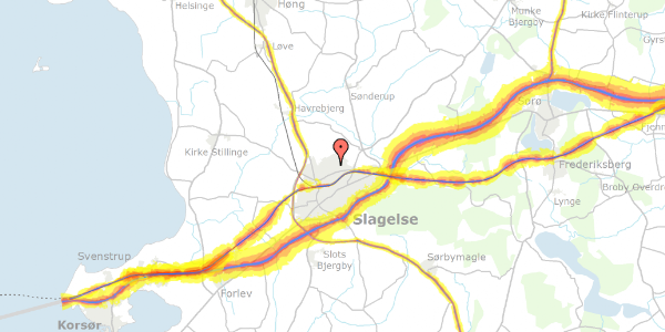 Trafikstøjkort på Herningvej 2, 4200 Slagelse