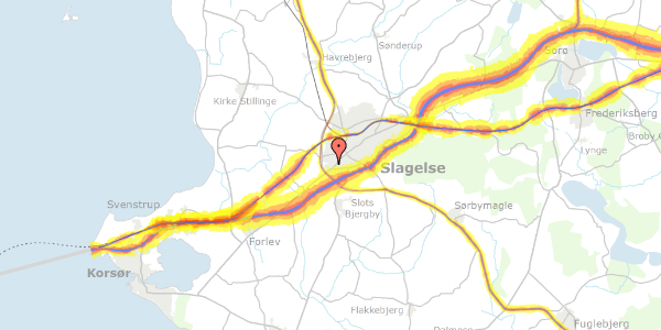 Trafikstøjkort på Hollandsvej 7, 4200 Slagelse