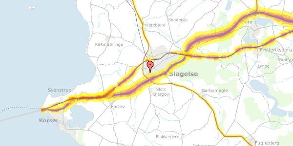 Trafikstøjkort på Hollandsvej 17, 4200 Slagelse