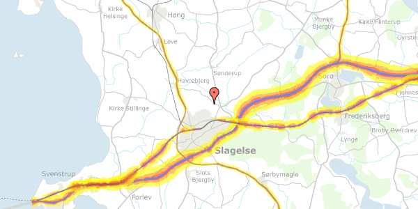 Trafikstøjkort på Højstrupvej 9, 4200 Slagelse