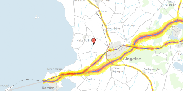 Trafikstøjkort på Kildemarksvej 8, 4200 Slagelse