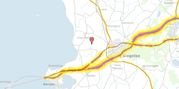 Trafikstøjkort på Kildemarksvej 11, 4200 Slagelse