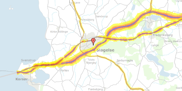 Trafikstøjkort på Klostergade 8, 4200 Slagelse