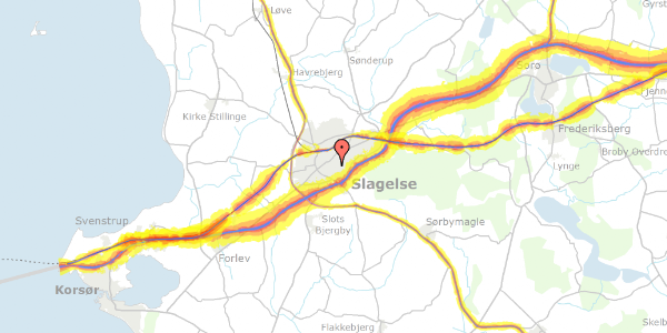 Trafikstøjkort på Klostergade 19, st. 2, 4200 Slagelse