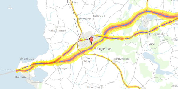 Trafikstøjkort på Klostergade 22, 1. th, 4200 Slagelse