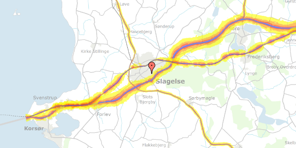 Trafikstøjkort på Klostergade 24, st. th, 4200 Slagelse