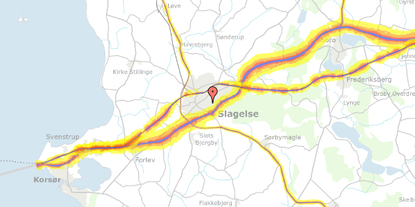 Trafikstøjkort på Klostergade 30, 2. tv, 4200 Slagelse