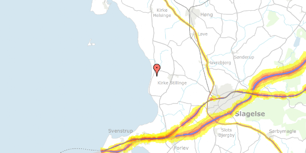 Trafikstøjkort på Kongsmarkvej 55, 4200 Slagelse