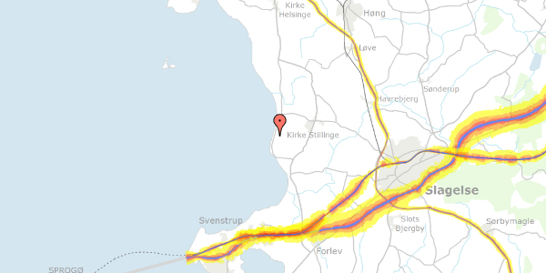 Trafikstøjkort på Kongsmarkvej 133, 4200 Slagelse