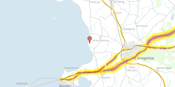 Trafikstøjkort på Kongsmarkvej 158, 4200 Slagelse