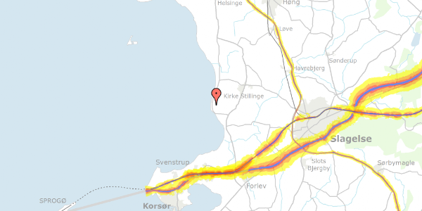 Trafikstøjkort på Kongsmarkvej 174, 4200 Slagelse