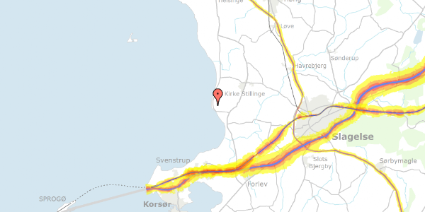 Trafikstøjkort på Kongsmarkvej 188, 4200 Slagelse