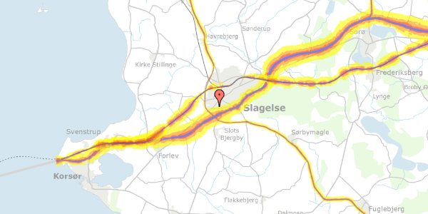 Trafikstøjkort på Korsørvej 75, 4200 Slagelse