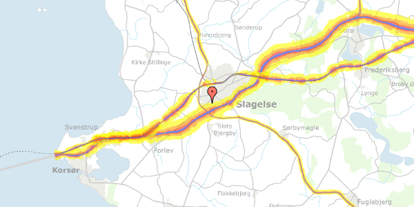 Trafikstøjkort på Korsørvej 81D, 4200 Slagelse