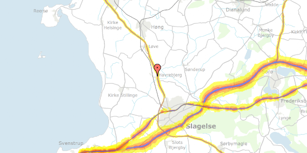 Trafikstøjkort på Krænkerupvej 47, 4200 Slagelse