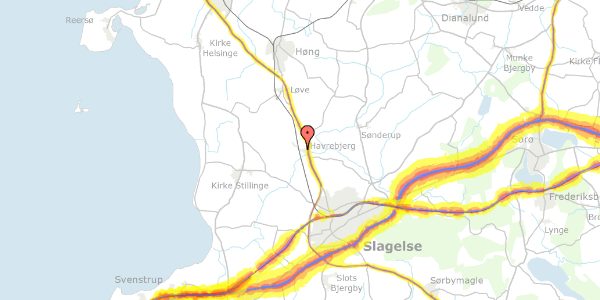 Trafikstøjkort på Krænkerupvej 48, 4200 Slagelse