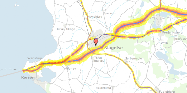 Trafikstøjkort på Lillevangsvej 30, 4200 Slagelse