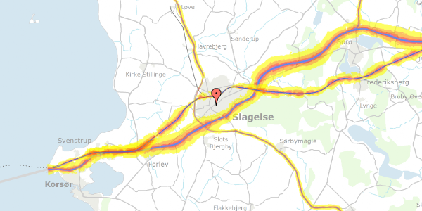 Trafikstøjkort på Marievej 12, 4200 Slagelse