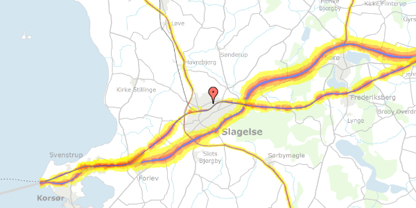 Trafikstøjkort på Ndr.Ringgade 30, 1. th, 4200 Slagelse