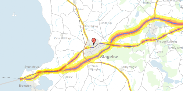 Trafikstøjkort på Ndr.Ringgade 45, 4200 Slagelse