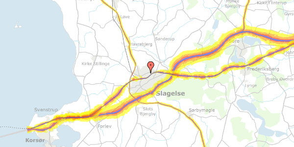 Trafikstøjkort på Ndr.Ringgade 52, 2. th, 4200 Slagelse