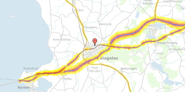 Trafikstøjkort på Ndr.Ringgade 61, 4200 Slagelse