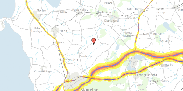 Trafikstøjkort på Nordrupvej 44, 4200 Slagelse