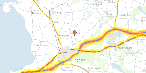 Trafikstøjkort på Nykøbing Landevej 8, 4200 Slagelse