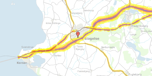 Trafikstøjkort på Rømøparken 4, 4200 Slagelse