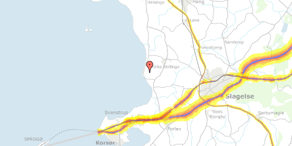 Trafikstøjkort på Sanglærkevej 5, 4200 Slagelse