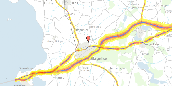 Trafikstøjkort på Silkeborgvej 11, 4200 Slagelse