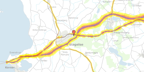 Trafikstøjkort på Siriusvej 1, 4200 Slagelse