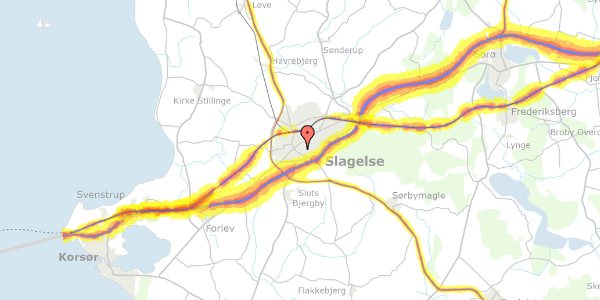 Trafikstøjkort på Sjællandsvej 31, 4200 Slagelse