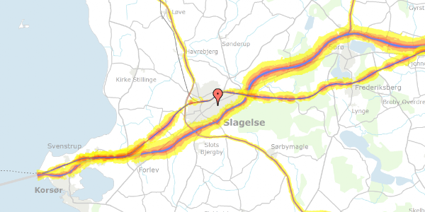 Trafikstøjkort på Skovsøgade 17, 4200 Slagelse