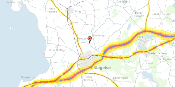 Trafikstøjkort på Slagstrupvej 34, 4200 Slagelse