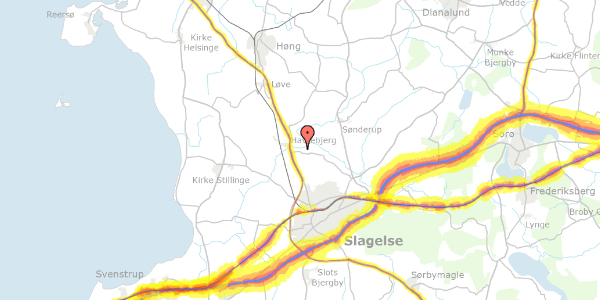 Trafikstøjkort på Slagstrupvej 46, 4200 Slagelse