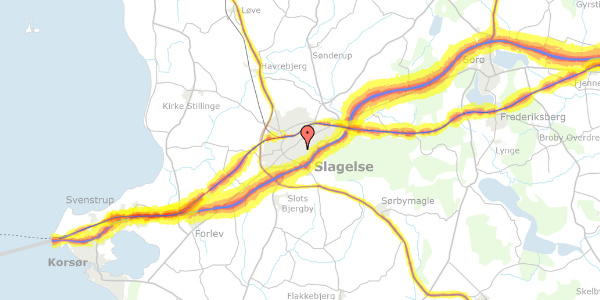Trafikstøjkort på Slotsgade 51H, 4200 Slagelse