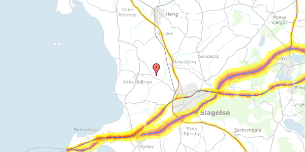 Trafikstøjkort på Stillingevej 14, 4200 Slagelse