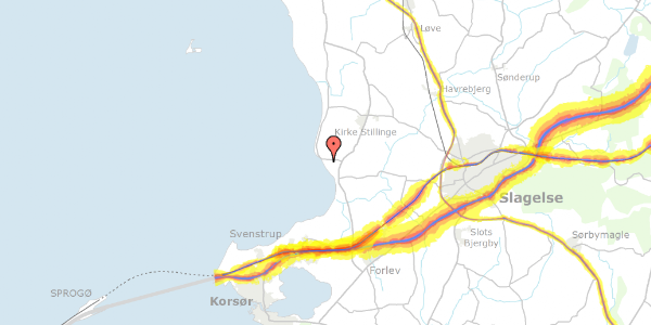 Trafikstøjkort på Strandkrogen 4, 4200 Slagelse