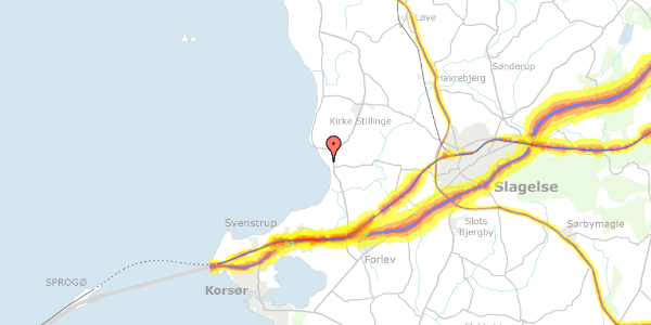 Trafikstøjkort på Strandlystvej 37, 4200 Slagelse