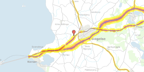 Trafikstøjkort på Strandvejen 119, 4200 Slagelse