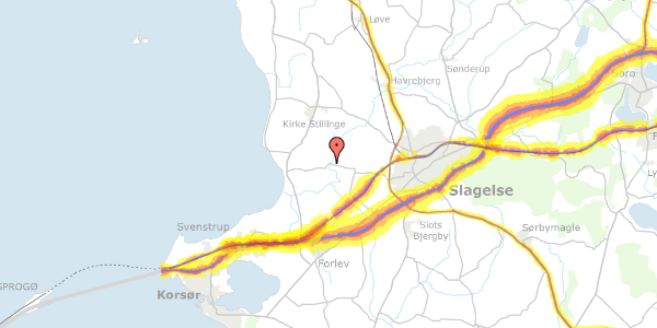 Trafikstøjkort på Strandvejen 159, 4200 Slagelse