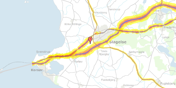 Trafikstøjkort på Stærremarksvej 3, 4200 Slagelse