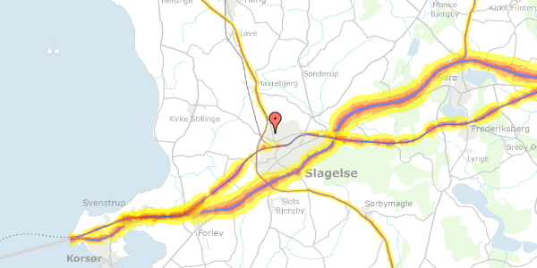 Trafikstøjkort på Trommevej 7, 4200 Slagelse