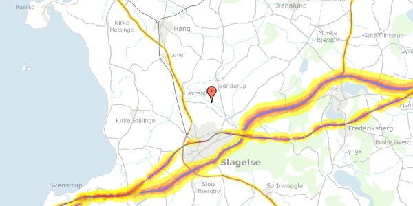 Trafikstøjkort på Valby Engvej 1B, 4200 Slagelse