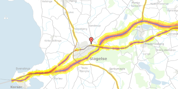 Trafikstøjkort på Valmuevej 34, 4200 Slagelse
