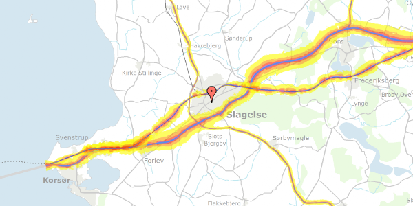 Trafikstøjkort på Vesterhaven 10, 4200 Slagelse