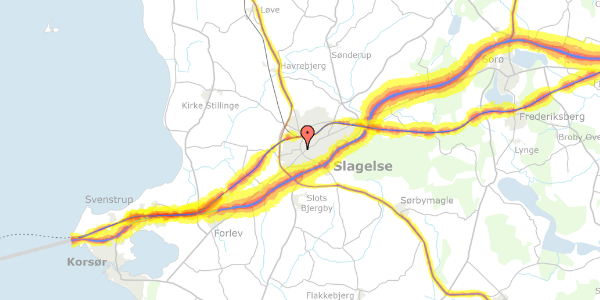 Trafikstøjkort på Vesterled 8, 4200 Slagelse