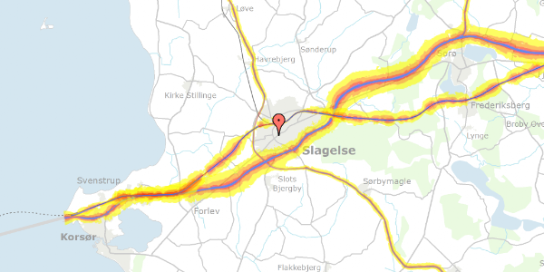 Trafikstøjkort på Vesterled 20, 4200 Slagelse